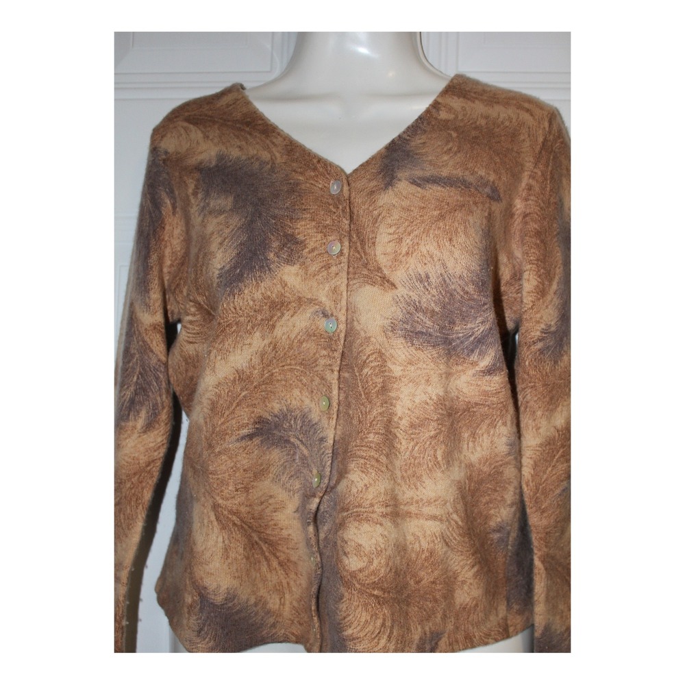 Deane & White Y2K Abstract Swirl Angora Lambswool Button Front Top SZ Medium - Picture 7 of 9